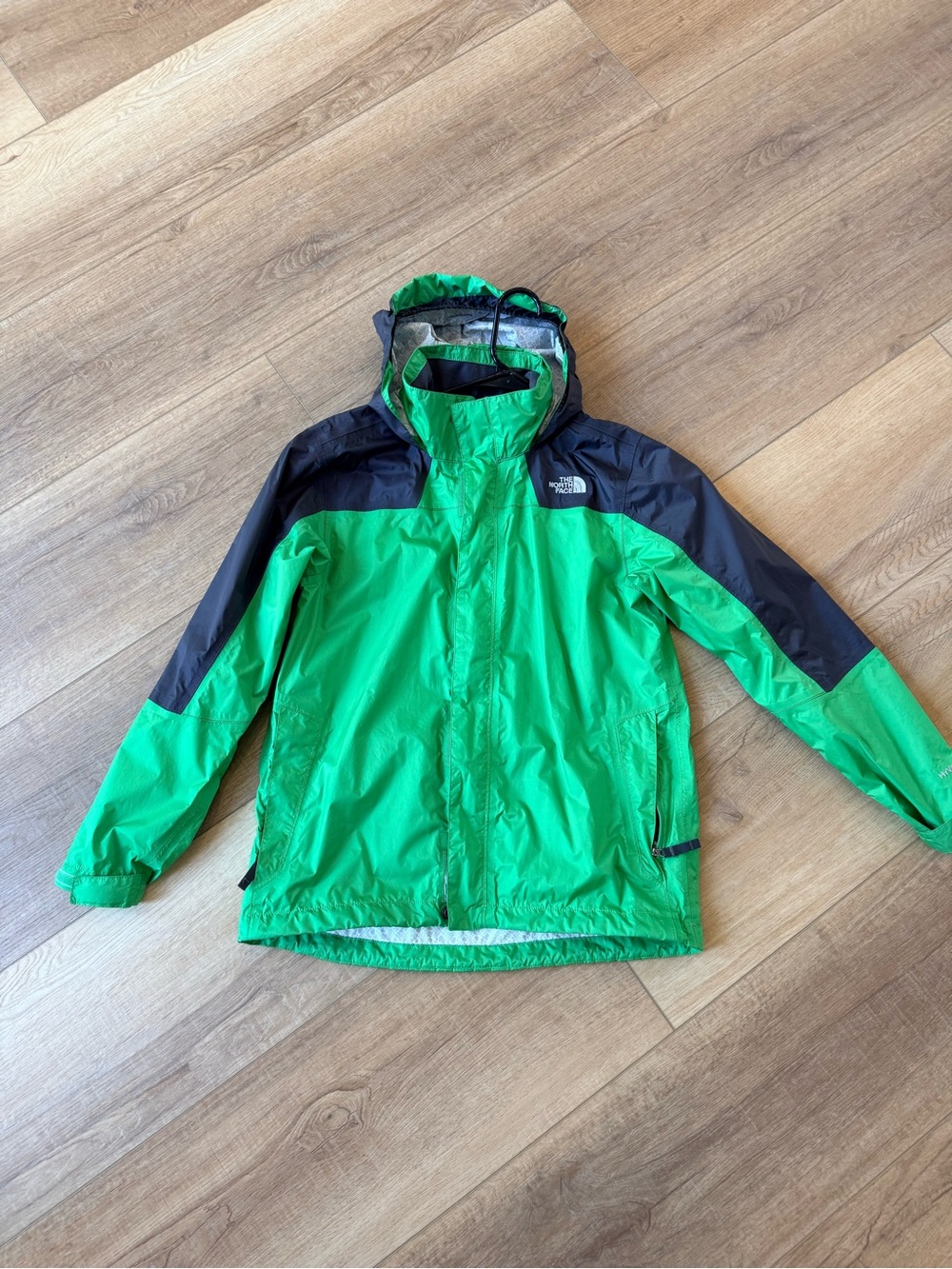 Nebula Green North face rain and wind jacket